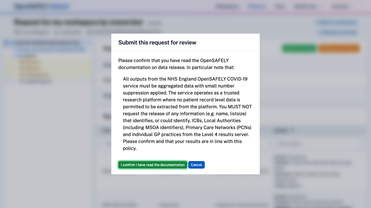 Submit request button